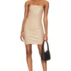 ROBE COURTE LUCA VEGAN LEATHER Taupe
