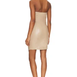 ROBE COURTE LUCA VEGAN LEATHER Taupe -Ravis Mode Soldes Boutique LBLR WD24 V3