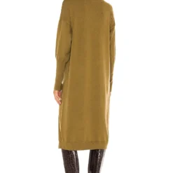 ROBE MI-LONGUE BEVERLY Olive -Ravis Mode Soldes Boutique LEAX WD239 V4