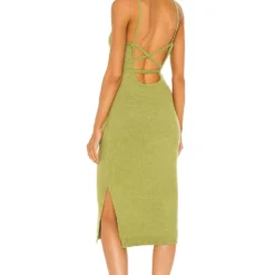 ROBE DRAPÉE MEGAN Chartreuse