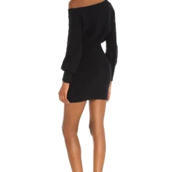 ROBE ÉPAULES DÉNUDÉES REBECCA Black -Ravis Mode Soldes Boutique LEAX WD267 V3