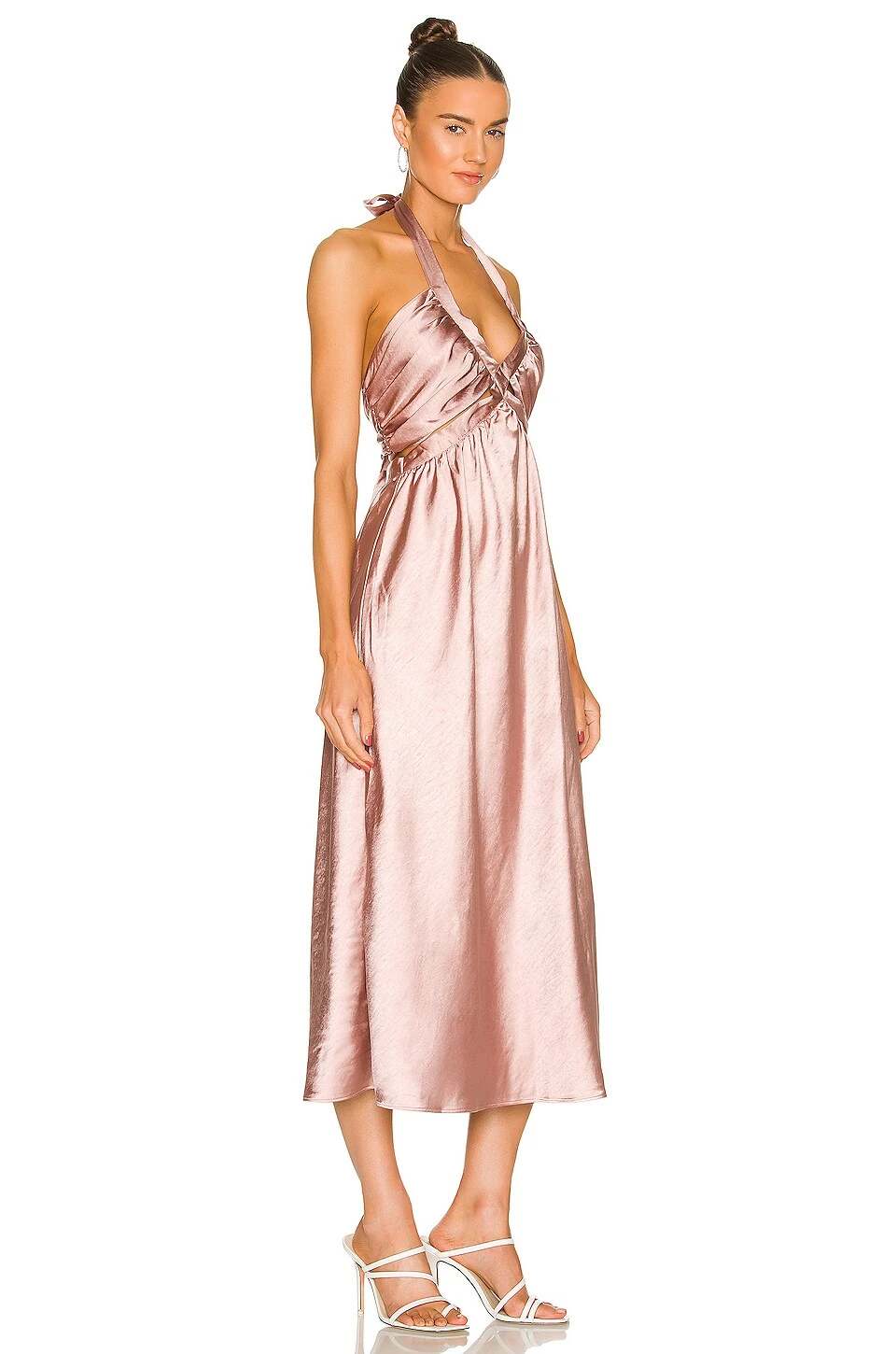 ROBE MIDI À DÉCOUPES EMMA Mauve 2 ROBE MIDI À DÉCOUPES EMMA Mauve – Image 2