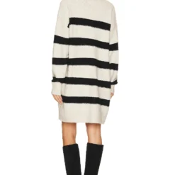 ROBE ROSIE Oatmeal & Black -Ravis Mode Soldes Boutique LEAX WD385 V3