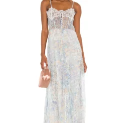 LoveShackFancy ROBE CARACO ELMA East Coast Blue 7 LoveShackFancy ROBE CARACO ELMA East Coast Blue -Ravis Mode Soldes Boutique LESH WD365 V4