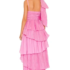 LoveShackFancy ROBE MAXI RAYLENE Hot Fuschia -Ravis Mode Soldes Boutique LESH WD627 V3