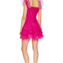 LoveShackFancy ROBE CHAYA Flirty Fuschia -Ravis Mode Soldes Boutique LESH WD721 V3