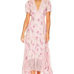 LoveShackFancy ROBE TINK Pink Ivy