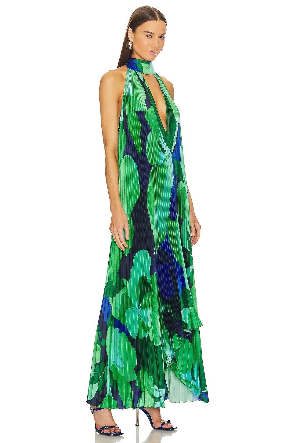 ROBE DE SOIRÉE OPERA Capri Print Green 2 ROBE DE SOIRÉE OPERA Capri Print Green – Image 2
