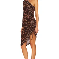 ROBE MAXI MILOU ONE SHOULDER Animal Impression 6 ROBE MAXI MILOU ONE SHOULDER Animal Impression -Ravis Mode Soldes Boutique LNA WD333 V3