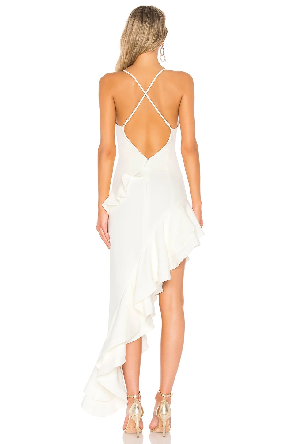 ROBE ASYMÉTRIQUE RIYA White 3 ROBE ASYMÉTRIQUE RIYA White – Image 3