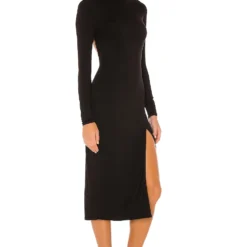 ROBE MI-LONGUE GIGI Black -Ravis Mode Soldes Boutique LOVF WD2811 V3