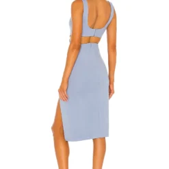 ROBE MI-LONGUE TITUS Baby Blue -Ravis Mode Soldes Boutique LOVF WD3065 V3