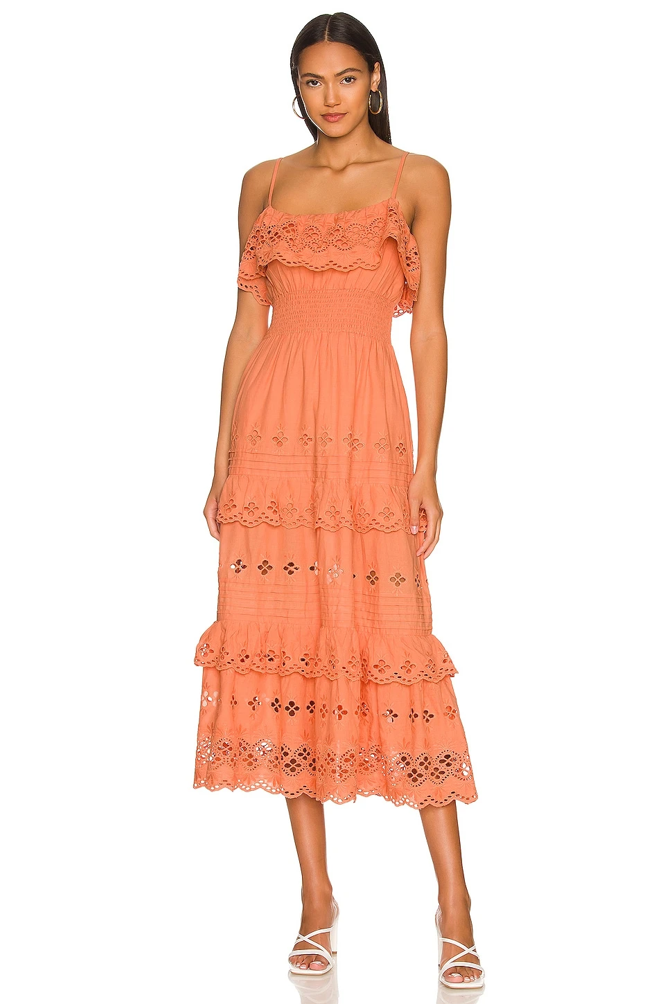 ROBE MI-LONGUE DALLAS Peach 1 ROBE MI-LONGUE DALLAS Peach