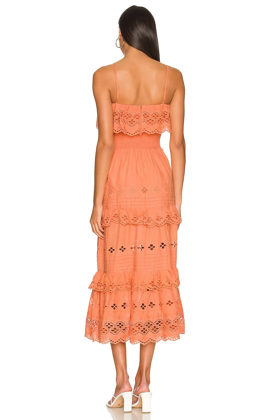 ROBE MI-LONGUE DALLAS Peach 3 ROBE MI-LONGUE DALLAS Peach – Image 3