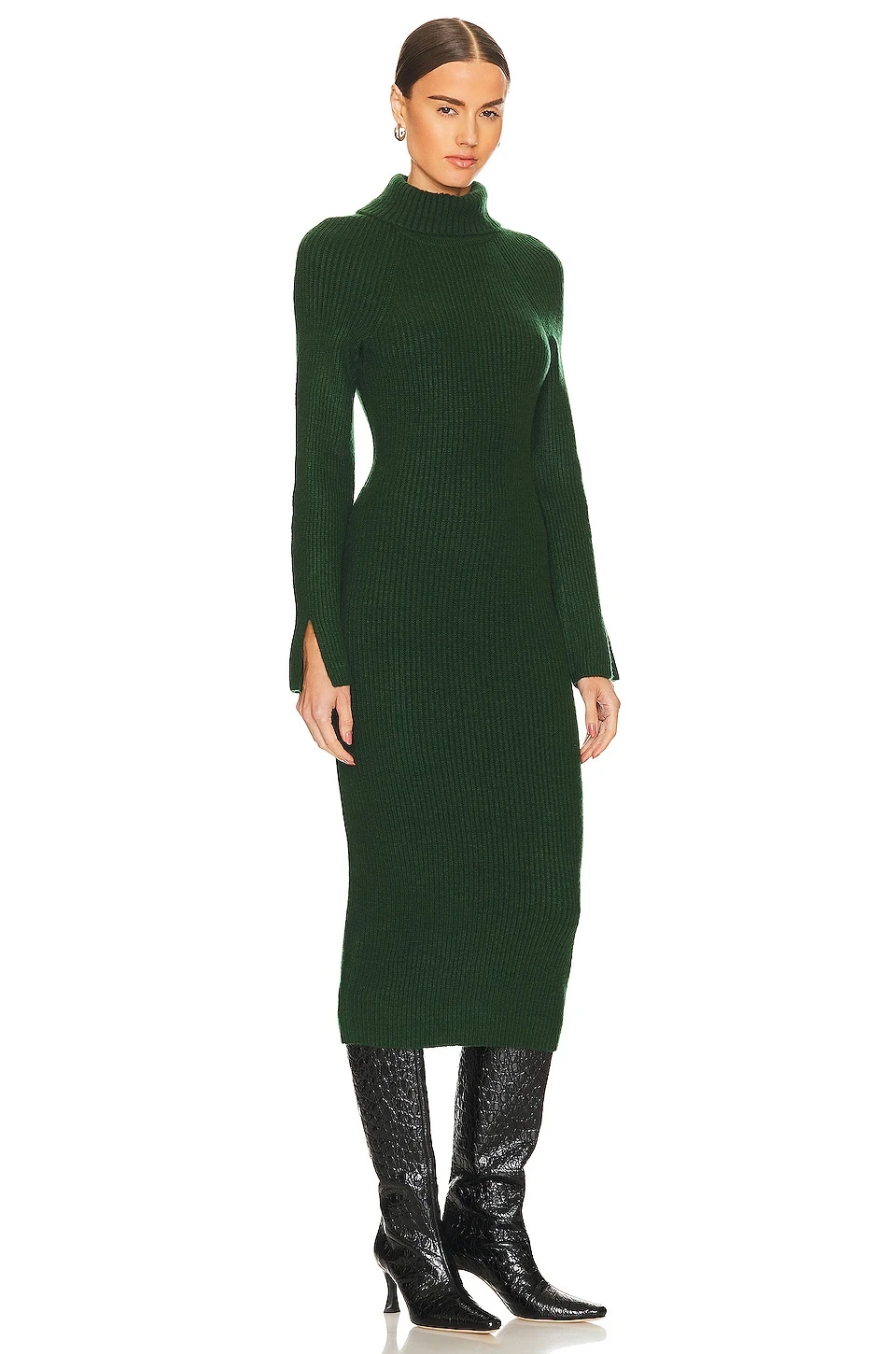 ROBE CORALIE Dark Green 2 ROBE CORALIE Dark Green – Image 2