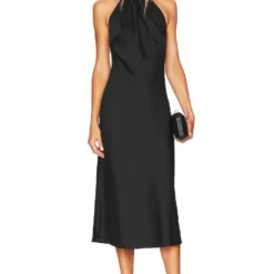 ROBE MI-LONGUE RAYA Black