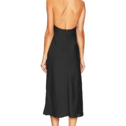 ROBE MI-LONGUE RAYA Black -Ravis Mode Soldes Boutique LOVF WD3493 V3