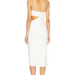 ROBE MI-LONGUE CHARLOTTE White -Ravis Mode Soldes Boutique LOVF WD3609 V3