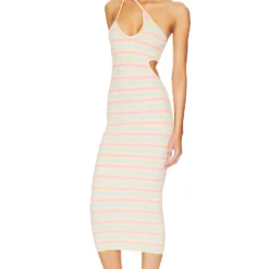 ROBE NADIRA Pastel Stripe -Ravis Mode Soldes Boutique LOVF WD3623 V3