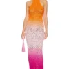ROBE ISANO Hot Pink & Orange