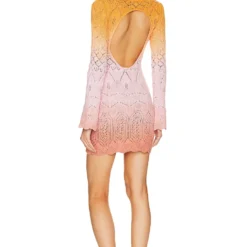 ROBE NADALIA Orange & Light Pink -Ravis Mode Soldes Boutique LOVF WD3661 V3