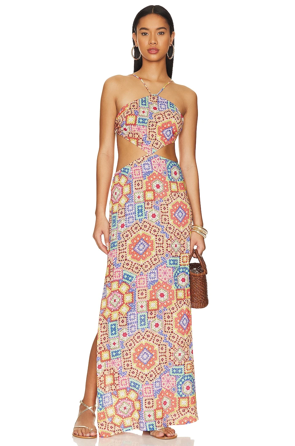 ROBE LONGUE À DÉCOUPES RETRO LULI Multicolor 1 ROBE LONGUE À DÉCOUPES RETRO LULI Multicolor