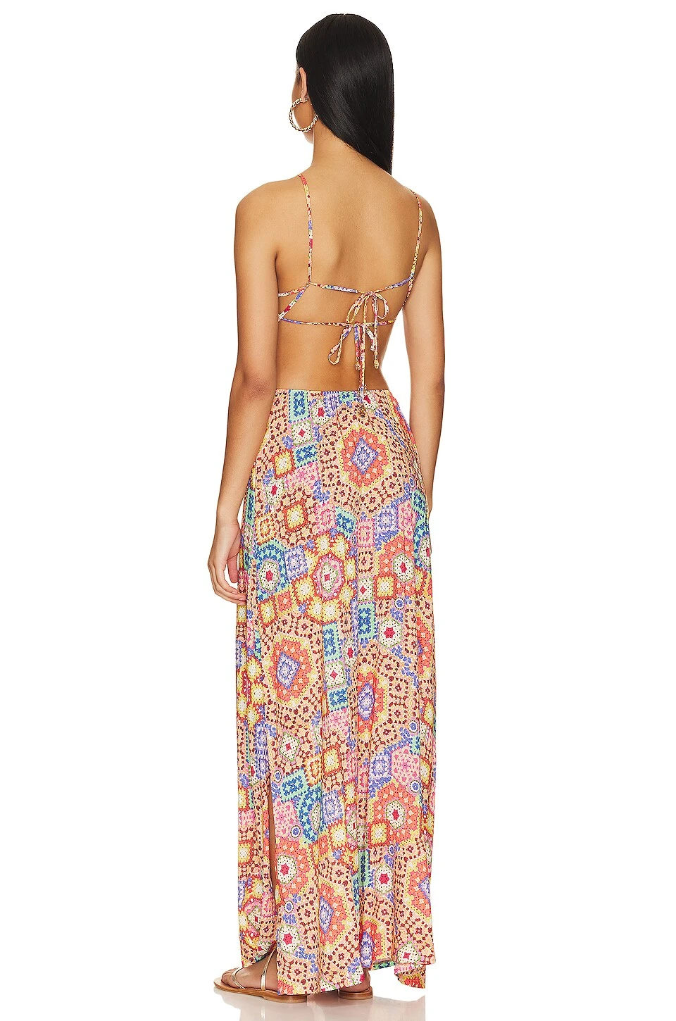 ROBE LONGUE À DÉCOUPES RETRO LULI Multicolor 4 ROBE LONGUE À DÉCOUPES RETRO LULI Multicolor – Image 4