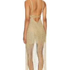 ROBE DOS-NU À FRANGES DORADA Gold Rush -Ravis Mode Soldes Boutique LULI WD82 V3