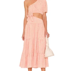 ROBE MI-LONGUE MALIA Orchid Pink Check