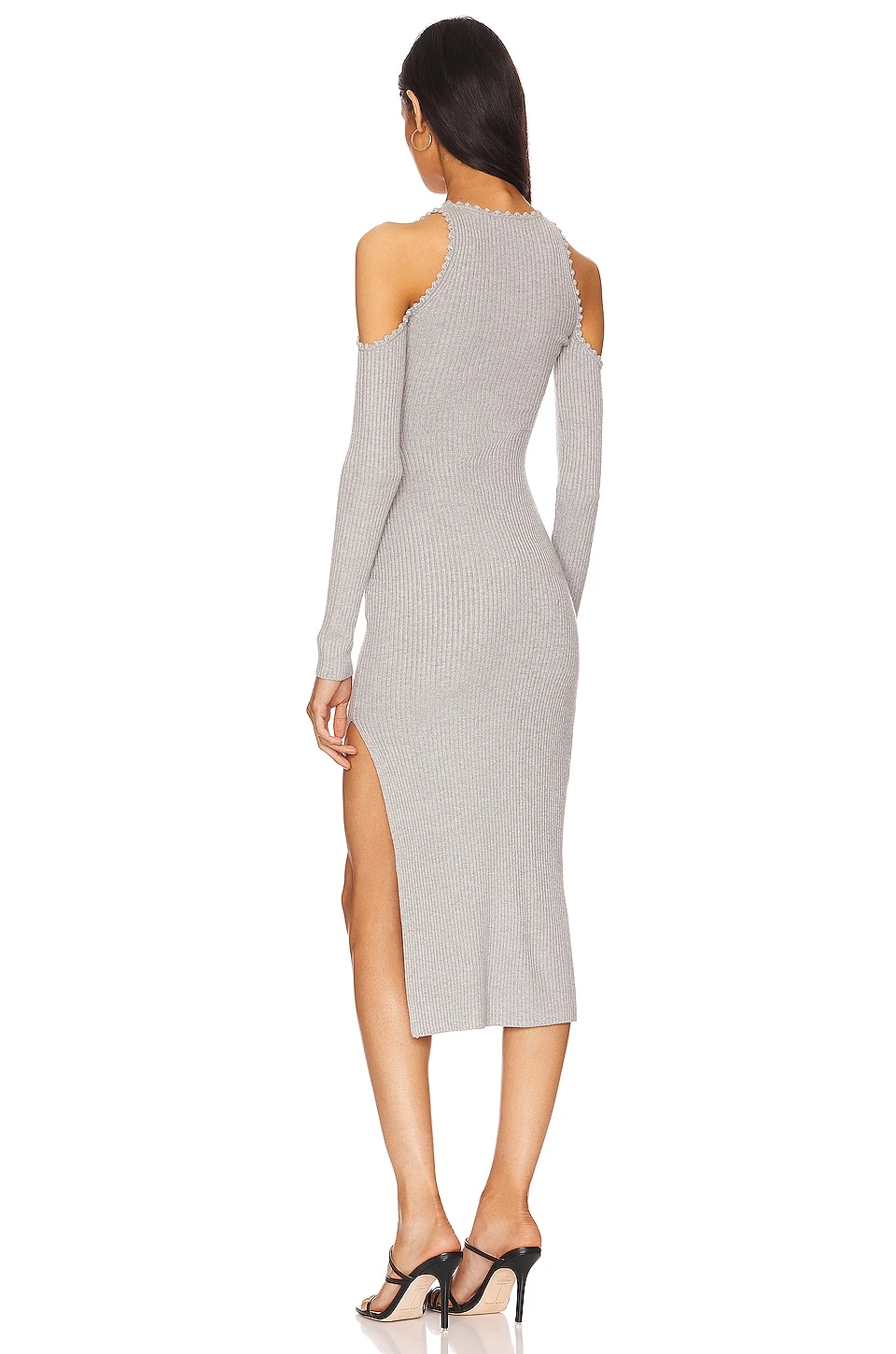 ROBE MI-LONGUE LYRA Heather Grey 3 ROBE MI-LONGUE LYRA Heather Grey – Image 3