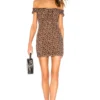 ROBE COURTE DARCY Tan Leopard