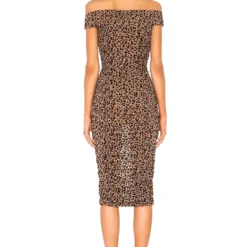 ROBE MI-LONGUE TABITHA Tan Leopard -Ravis Mode Soldes Boutique MALR WD530 V3