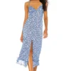 ROBE MI-LONGUE QUINCY Blue Ditsy