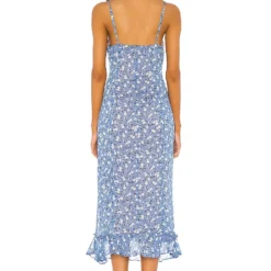 ROBE MI-LONGUE QUINCY Blue Ditsy -Ravis Mode Soldes Boutique MALR WD628 V3