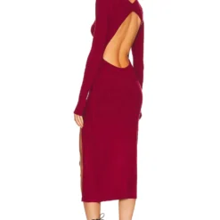 ROBE VARIEGATED RIB Red -Ravis Mode Soldes Boutique MELR WD717 V3