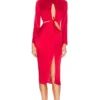 ROBE MI-LONGUE ROSE Red