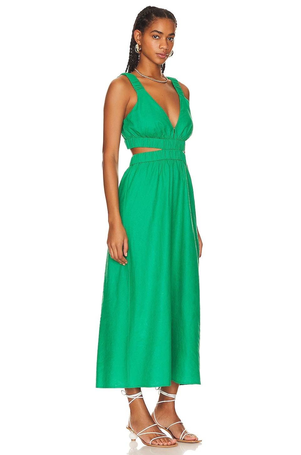 Minkpink ROBE MI-LONGUE VIRGO Green 2 Minkpink ROBE MI-LONGUE VIRGO Green – Image 2
