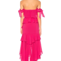 ROBE MI-LONGUE ISIDORA Hot Pink 5 ROBE MI-LONGUE ISIDORA Hot Pink -Ravis Mode Soldes Boutique MISA WD235 V3