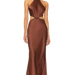 ROBE DOS-NU LONGUE EDEM Chocolate