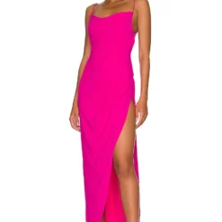 ROBE LONGUE DRAPÉE CATALINA Hot Pink -Ravis Mode Soldes Boutique MOTO WD113 V1 1