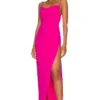 ROBE LONGUE DRAPÉE CATALINA Hot Pink