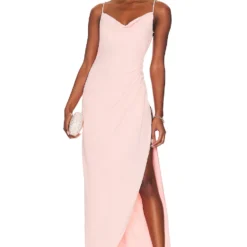 ROBE LONGUE DRAPÉE CATALINA Hot Pink -Ravis Mode Soldes Boutique MOTO WD180 V1