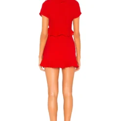 ROBE VOLANTÉE AVEC LIEN MIA Red -Ravis Mode Soldes Boutique MOTO WD31 V3