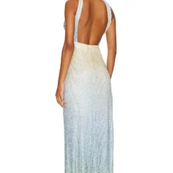 ROBE MAXI BRIGHT Blue -Ravis Mode Soldes Boutique MOZB WD10 V3