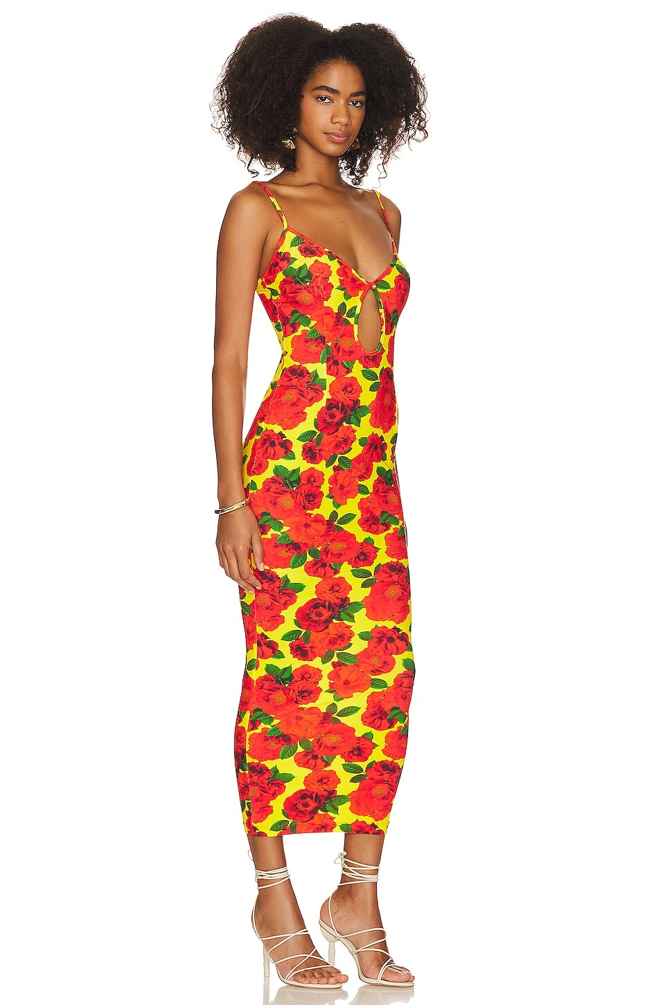 ROBE MINI FINES BRETELLES TEARDROP Floral Yellow 2 ROBE MINI FINES BRETELLES TEARDROP Floral Yellow – Image 2