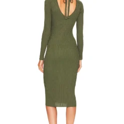 ROBE BEKAH Olive Green -Ravis Mode Soldes Boutique NBDR WD2357 V3