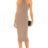 ROBE MI-LONGUE ANJU Deep Taupe