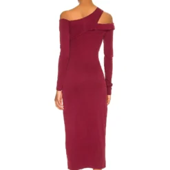 ROBE MI-LONGUE SAMMY Burgundy -Ravis Mode Soldes Boutique NBDR WD2648 V3
