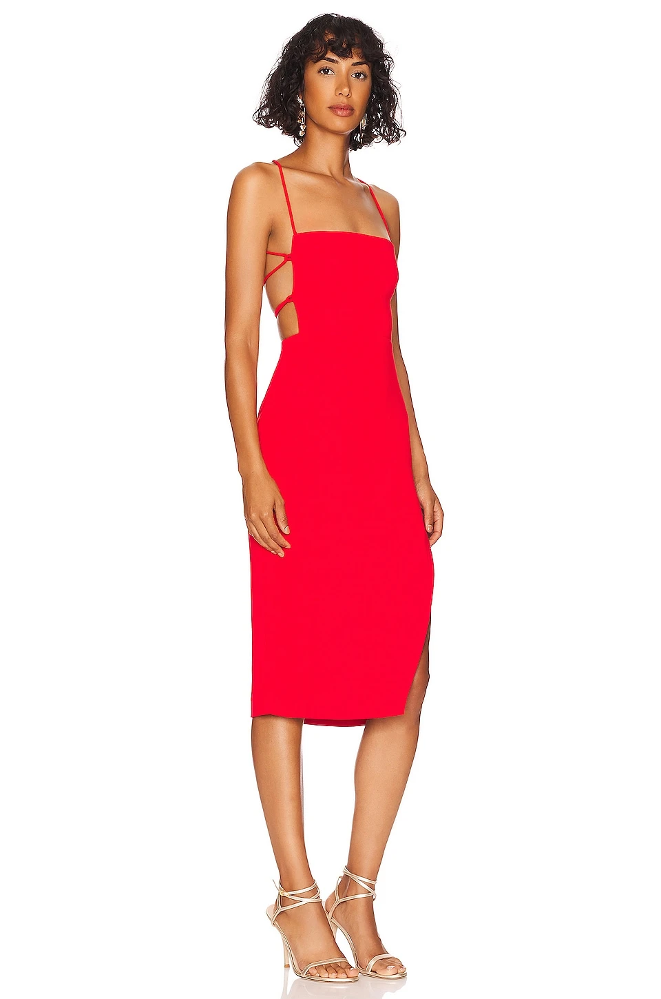 ROBE MI-LONGUE BECKY Red 2 ROBE MI-LONGUE BECKY Red – Image 2
