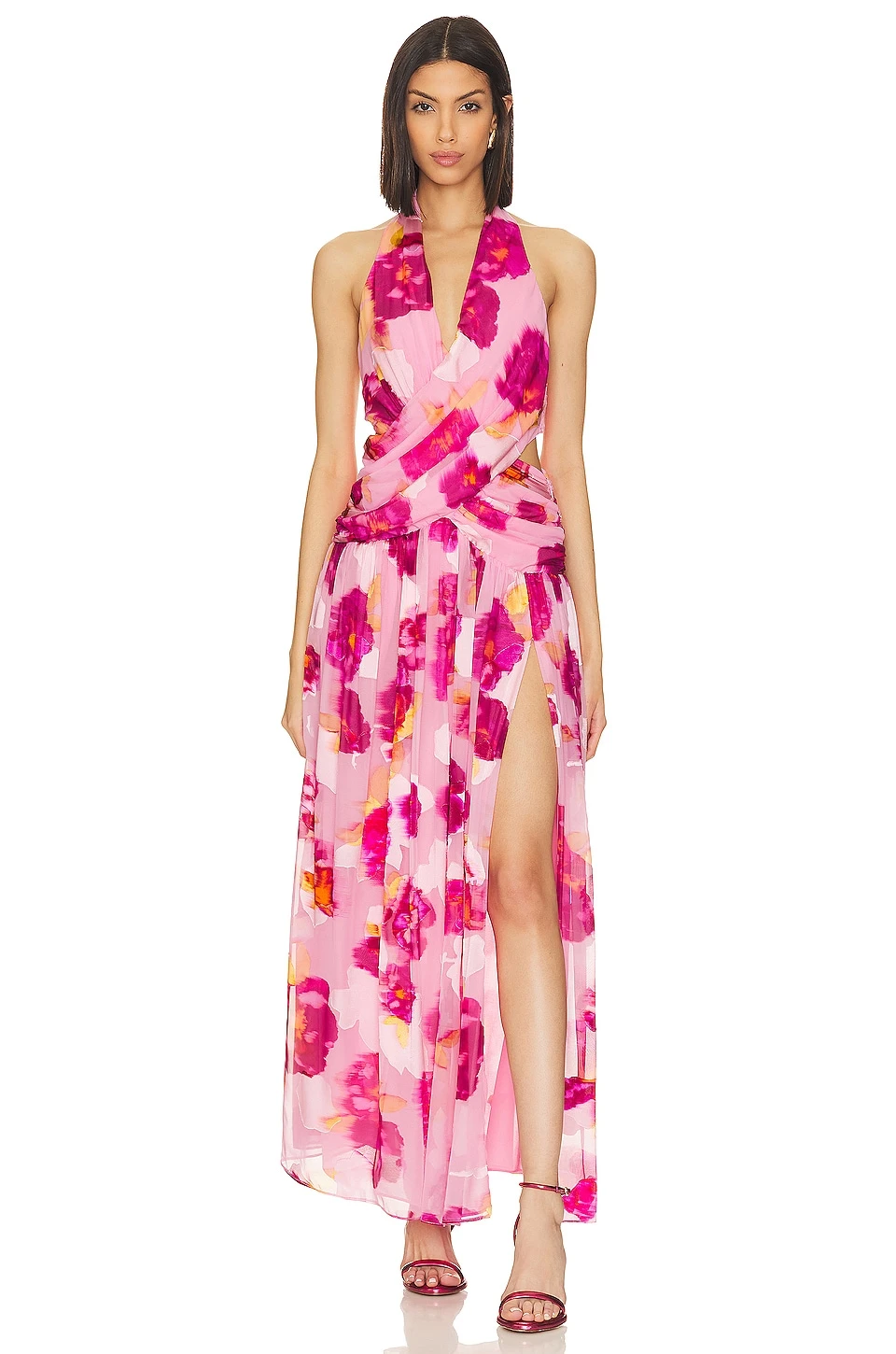 ROBE DE SOIRÉE NYOMI Pink Floral 1 ROBE DE SOIRÉE NYOMI Pink Floral